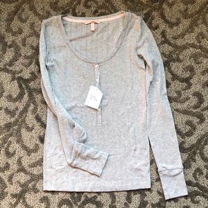 Sparkly Grey VS Long Sleeve Buttoned Sleep Shirt